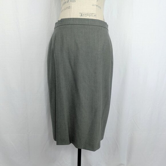 Vintage Escada Skirt Medium Gray Pencil Career - Picture 2 of 10